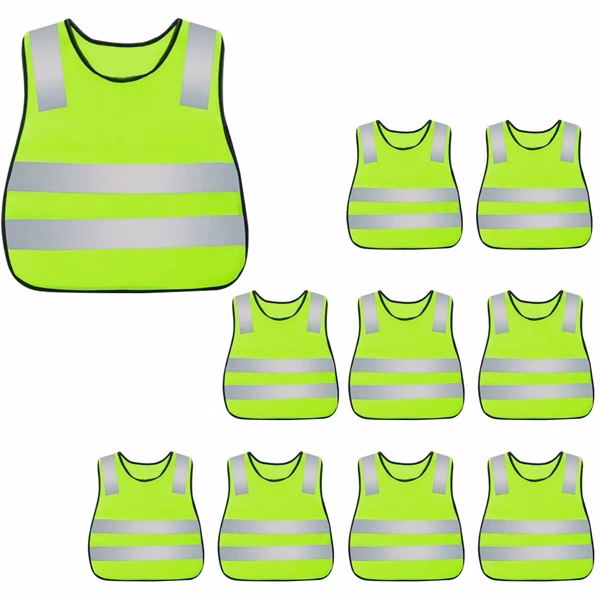 Custom 16.5 Inch High Visibility Safety Vest with Reflective Bands — Kids Event Costume