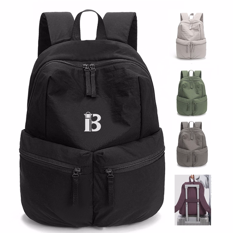 Lightweight Water Resistant Nylon Backpack w/ Pockets
