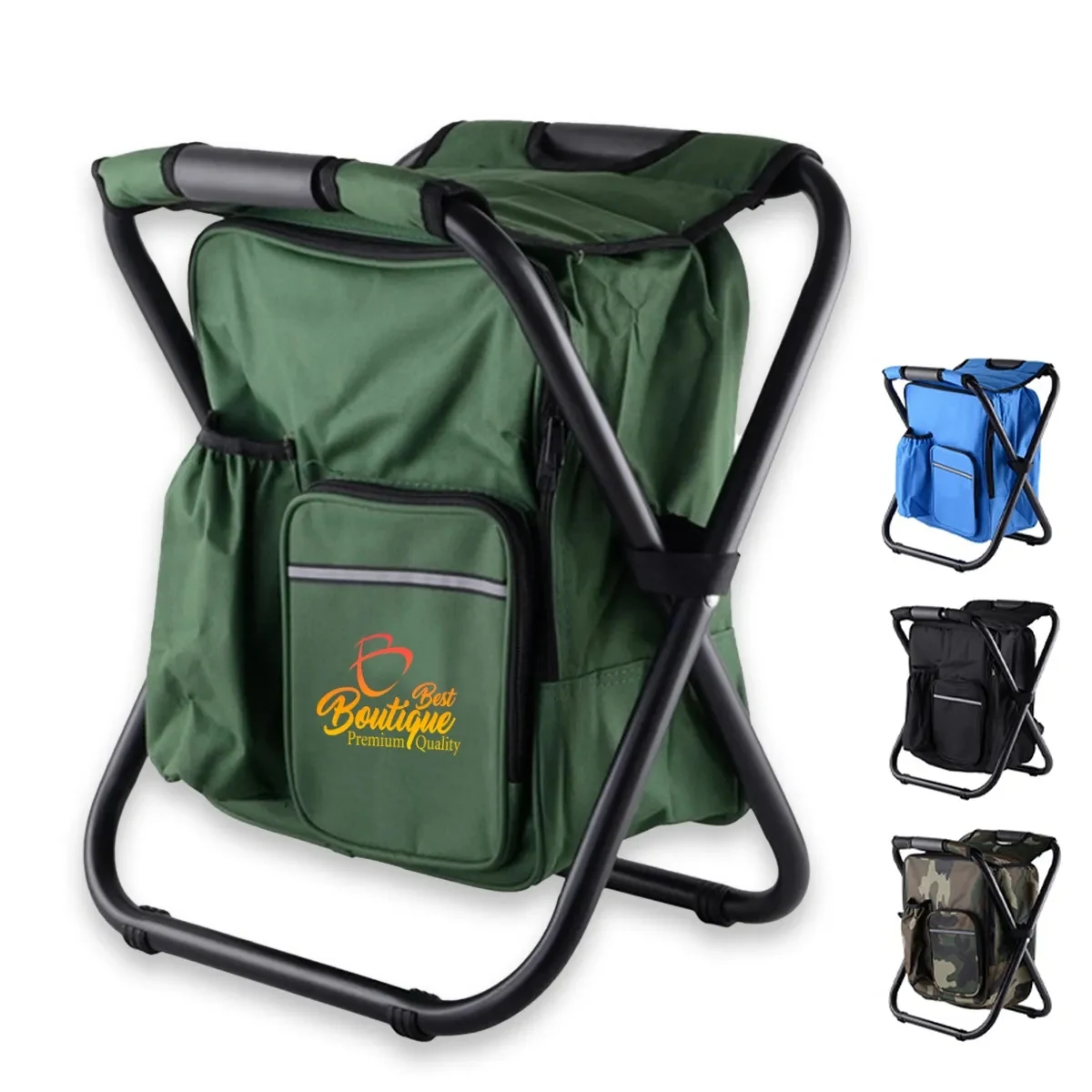 Outdoor Backpack Cooler Fishing Foldable Stool Chair 1