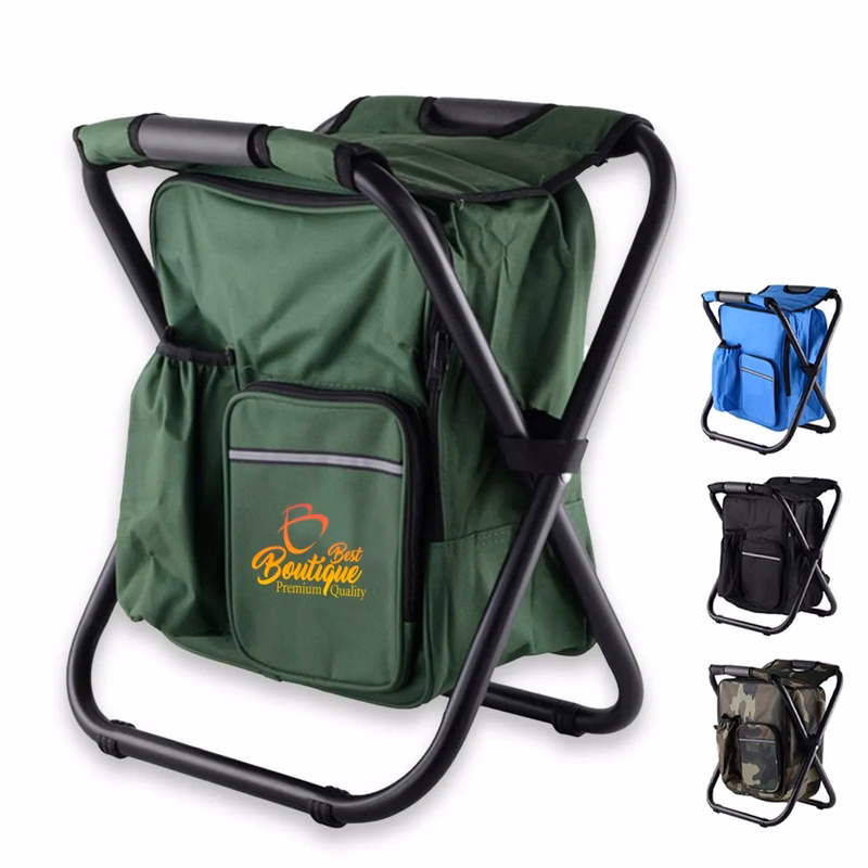 Outdoor Backpack Cooler Fishing Foldable Stool Chair