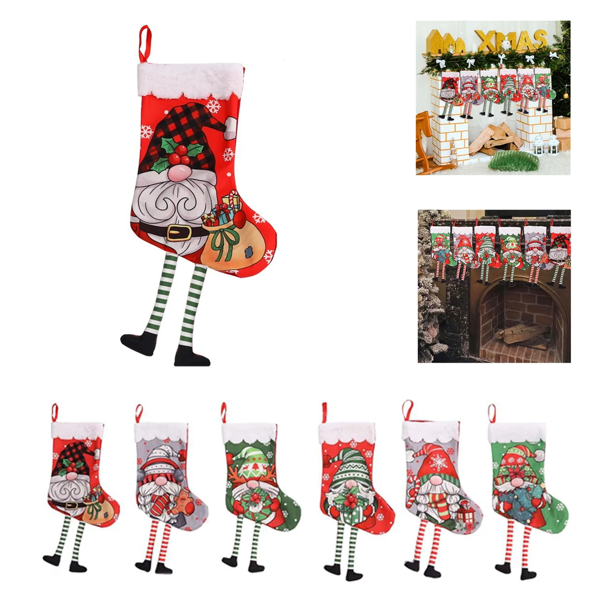 Christmas Stocking Santa Socks Candy Bag 1