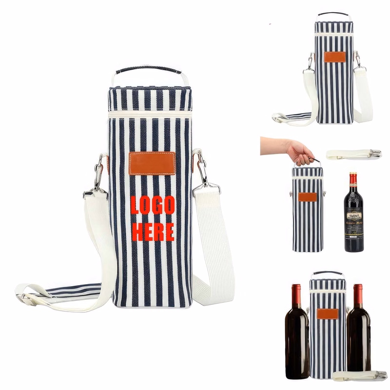 Custom Insulated 1 Bottle Wine Tote Carrier