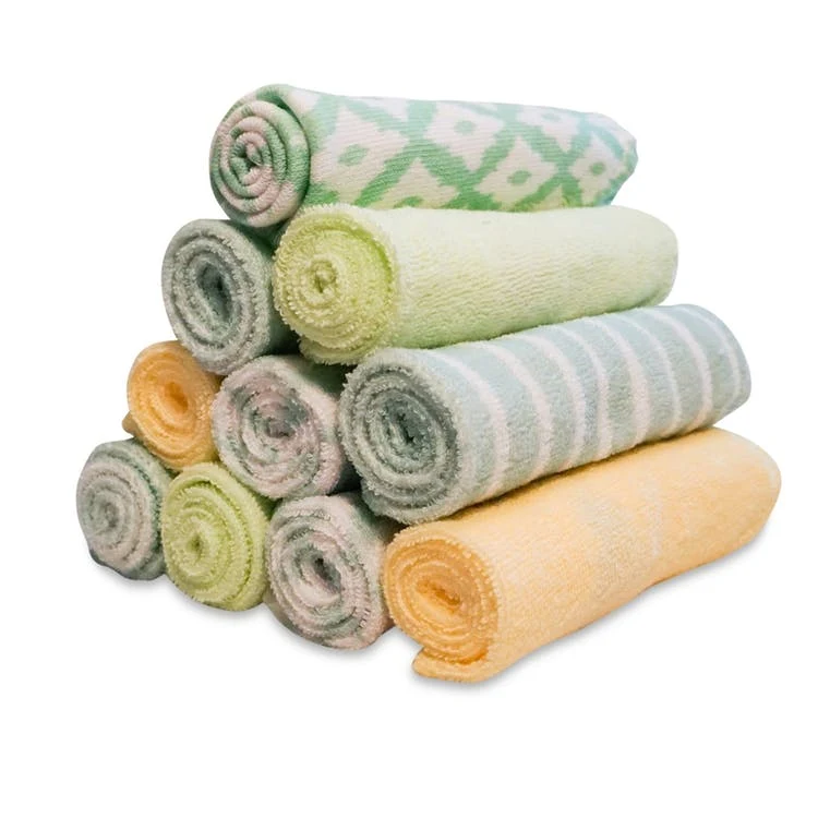 Terry Baby Washcloths - Green Diamond 10 Pack 1