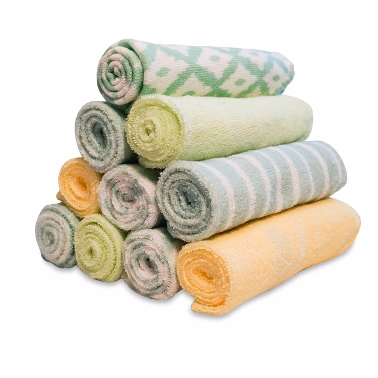 Terry Baby Washcloths - Green Diamond 10 Pack