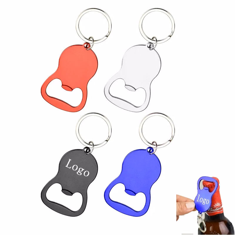 Oval Metal Bottle Opener Keychain