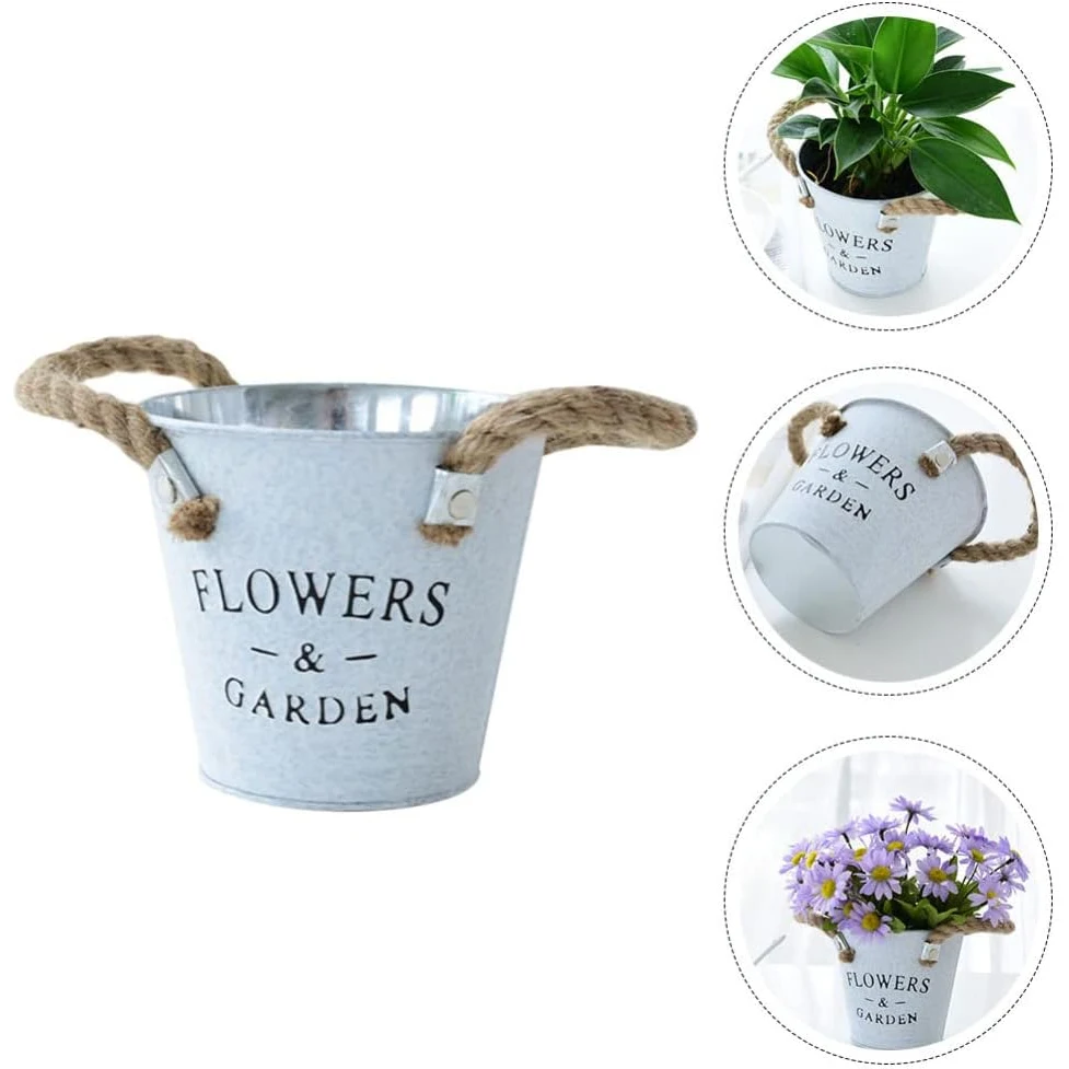 Planter Flower Pots for Retro Decor Handle Oval 1