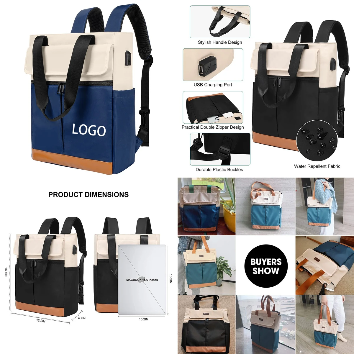 15.6 Inch Convertible Daypack Laptop Backpack 1