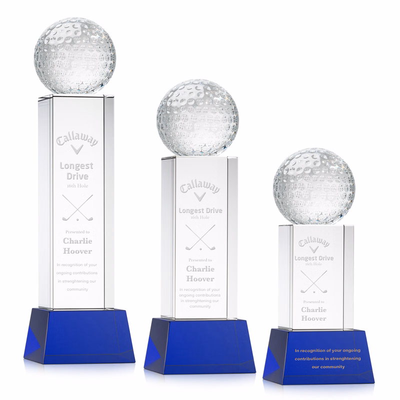 Golf Ball Award on Belcroft Base - Blue