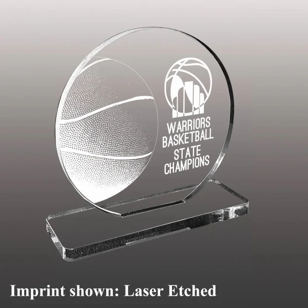 Basketball Themed Acrylic Award - Laser Etched 1