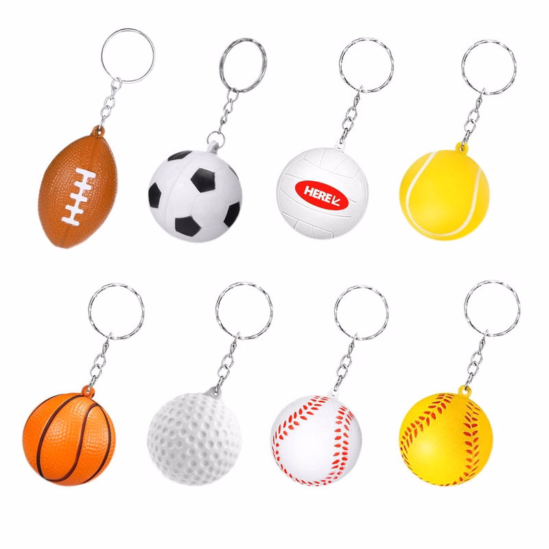 Stress Relief Mini Sports Ball Keychain