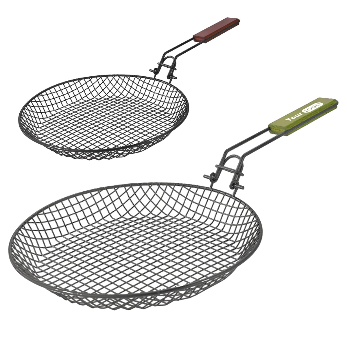 Stainless Steel Wooden Handle Barbecue Net 1