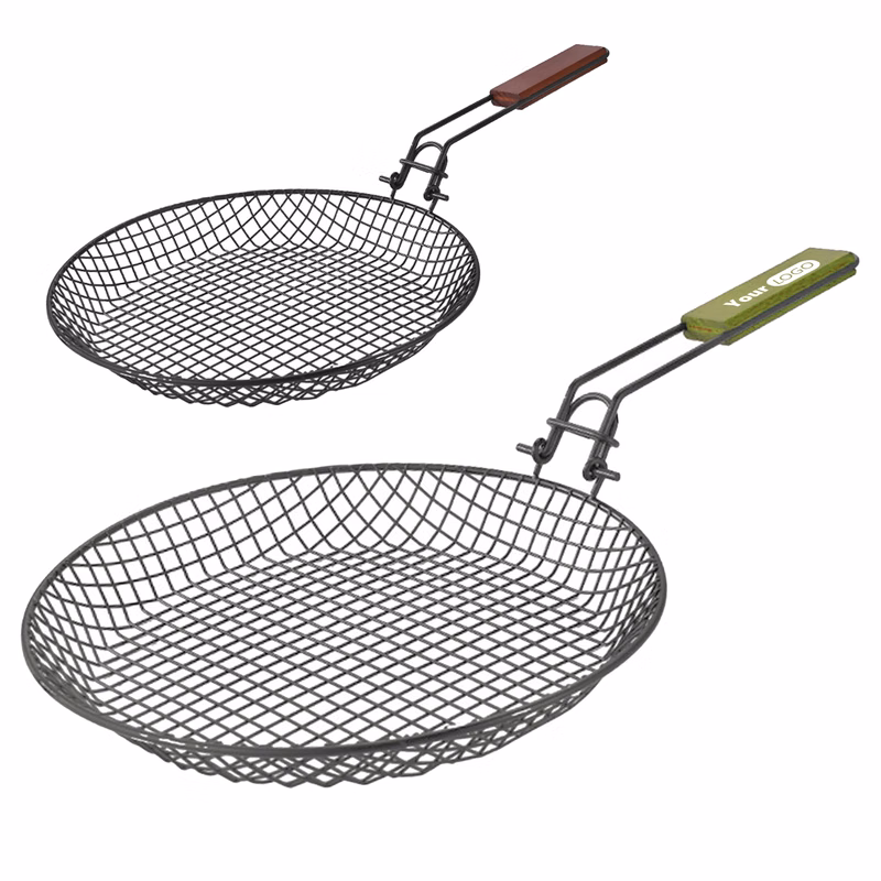 Stainless Steel Wooden Handle Barbecue Net
