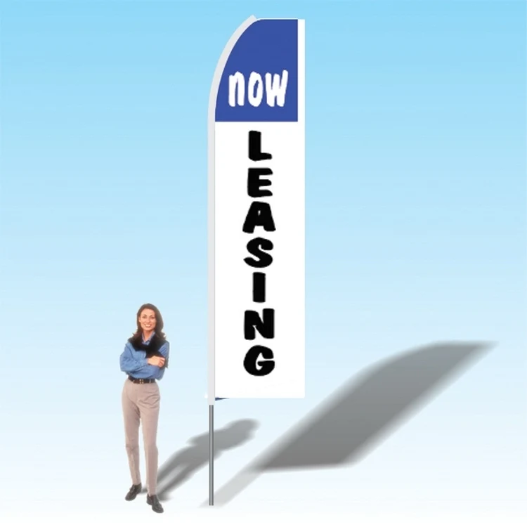 15FT Now Leasing Blue White Advertising Banner Flag 1