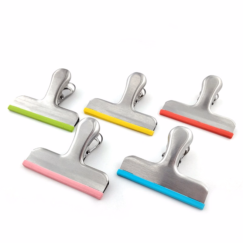 Stainless Steel Chip Bag Clips Covered With Silicone