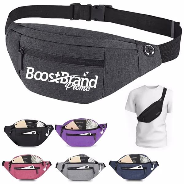 Custom Mini Waist Bag with Multiple Compartments — Outdoor Sports Adventure Gear