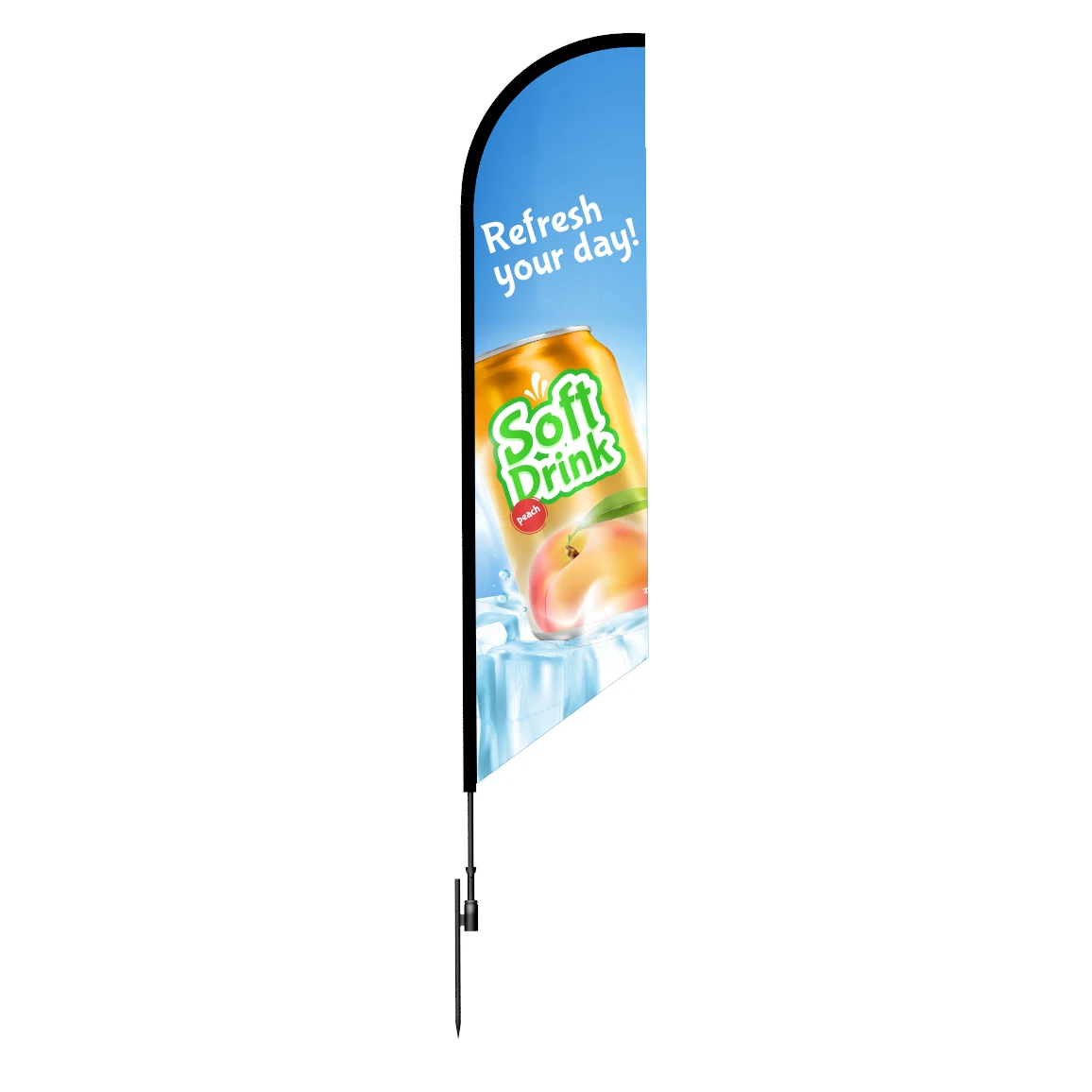 15ft Angled Feather Flag Fabric Only-1 Side Imprint 1