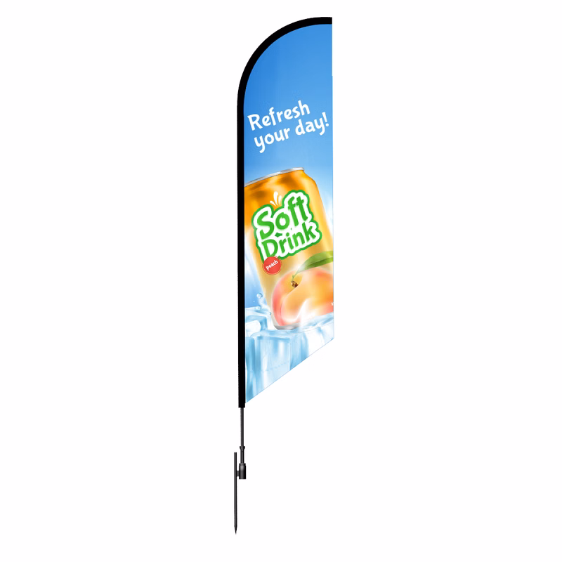 15ft Angled Feather Flag Fabric Only-1 Side Imprint