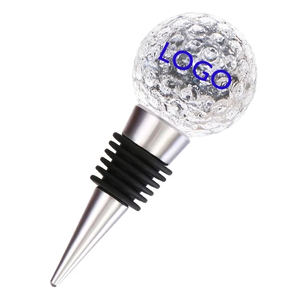 CRYSTAL GOLF BALL WINE STOPPER 1