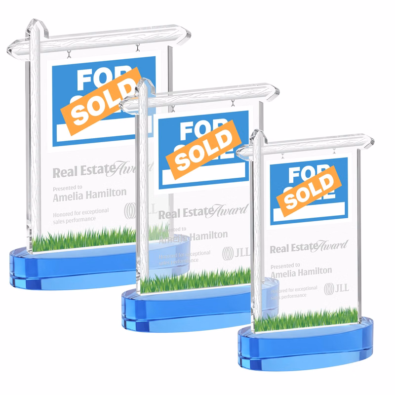 Real Estate Award on Alberton Base - Sky Blue