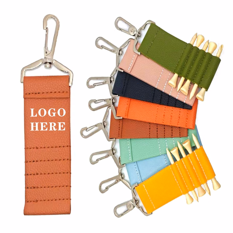 Durable Portable Leather Golf Tee Set Keychain For Golf Sports