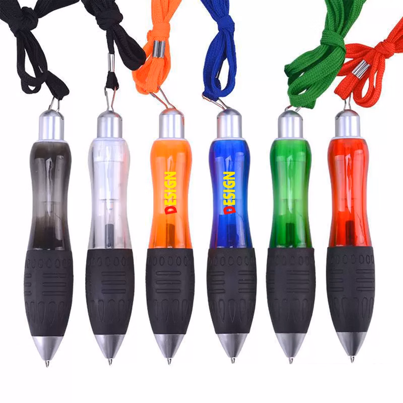 Lanyard Pen with Rubber Grip and Colorful Design