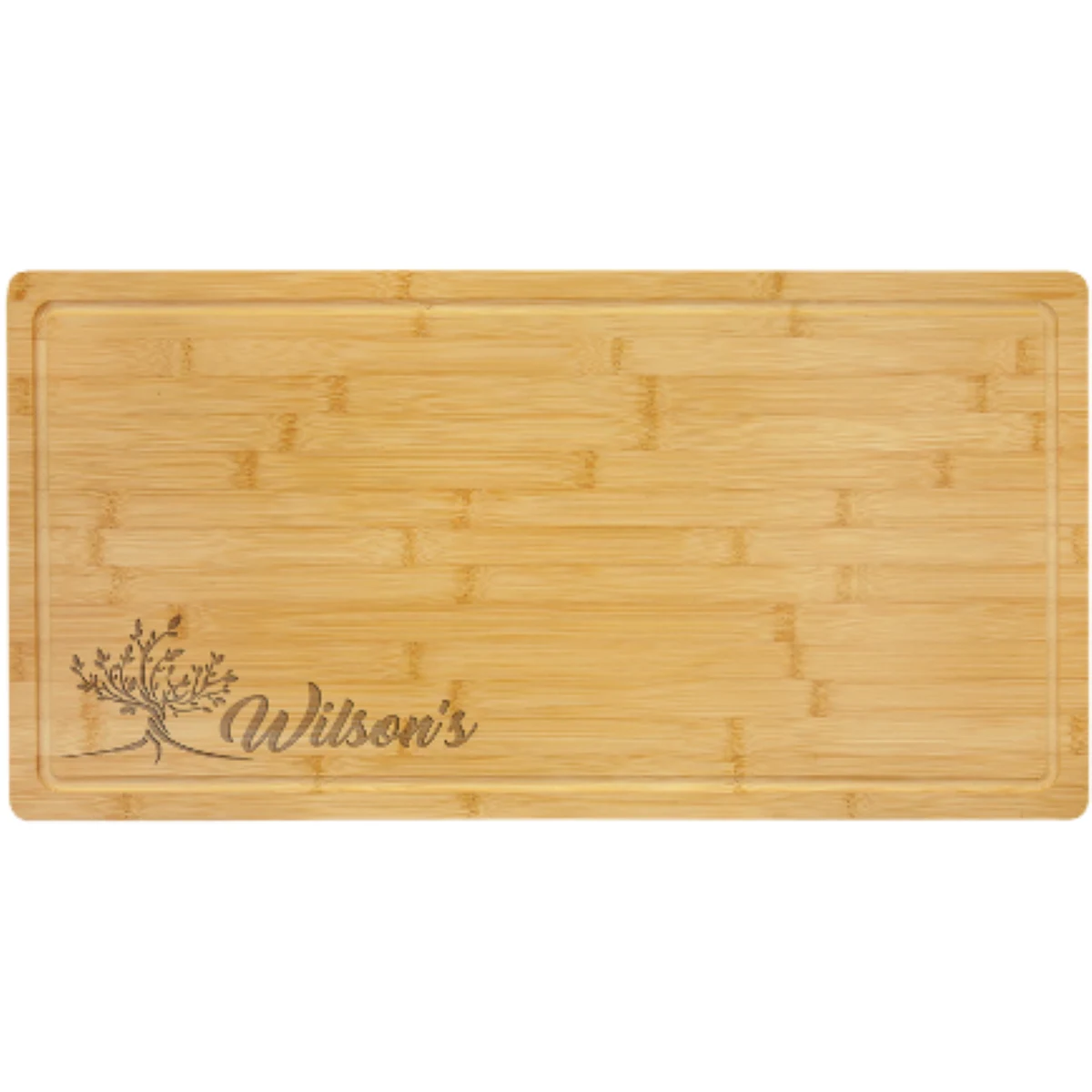 23 3/4" x 12" Bamboo Cutting Board with Drip Ring 1