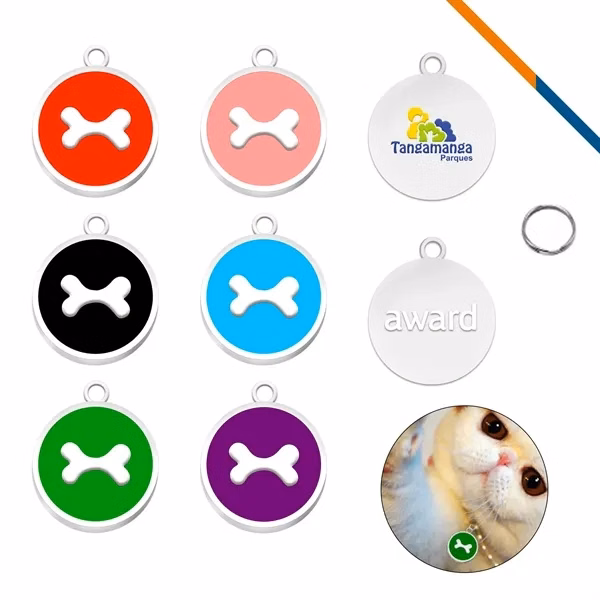 Custom Plastic Fancy Bone Pet ID Tags With O Ring — Pet Safety & Brand Visibility