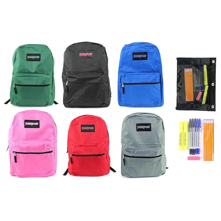 17" Classic Backpacks & High School Supply Kits - 12 Count 15 Piece Purple 1