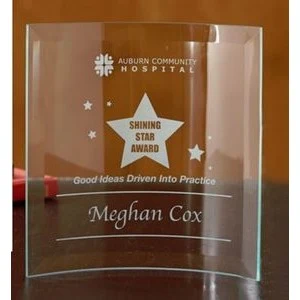 5x7" Beveled Curved Rectangle Jade Glass Award 1