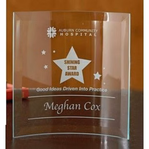 5x7" Beveled Curved Rectangle Jade Glass Award