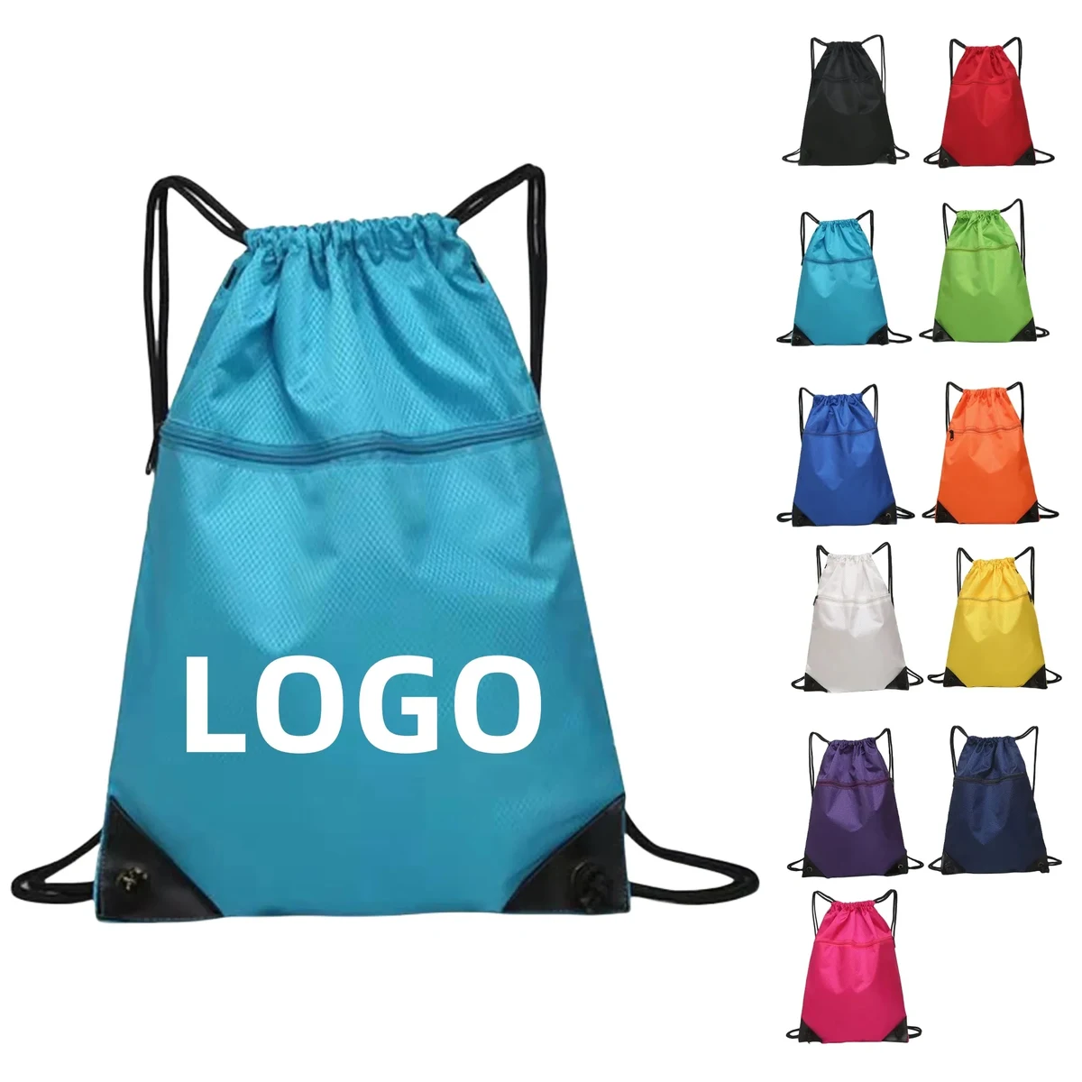 Waterproof Drawstring Bags Sports Backpack With Zipper 1