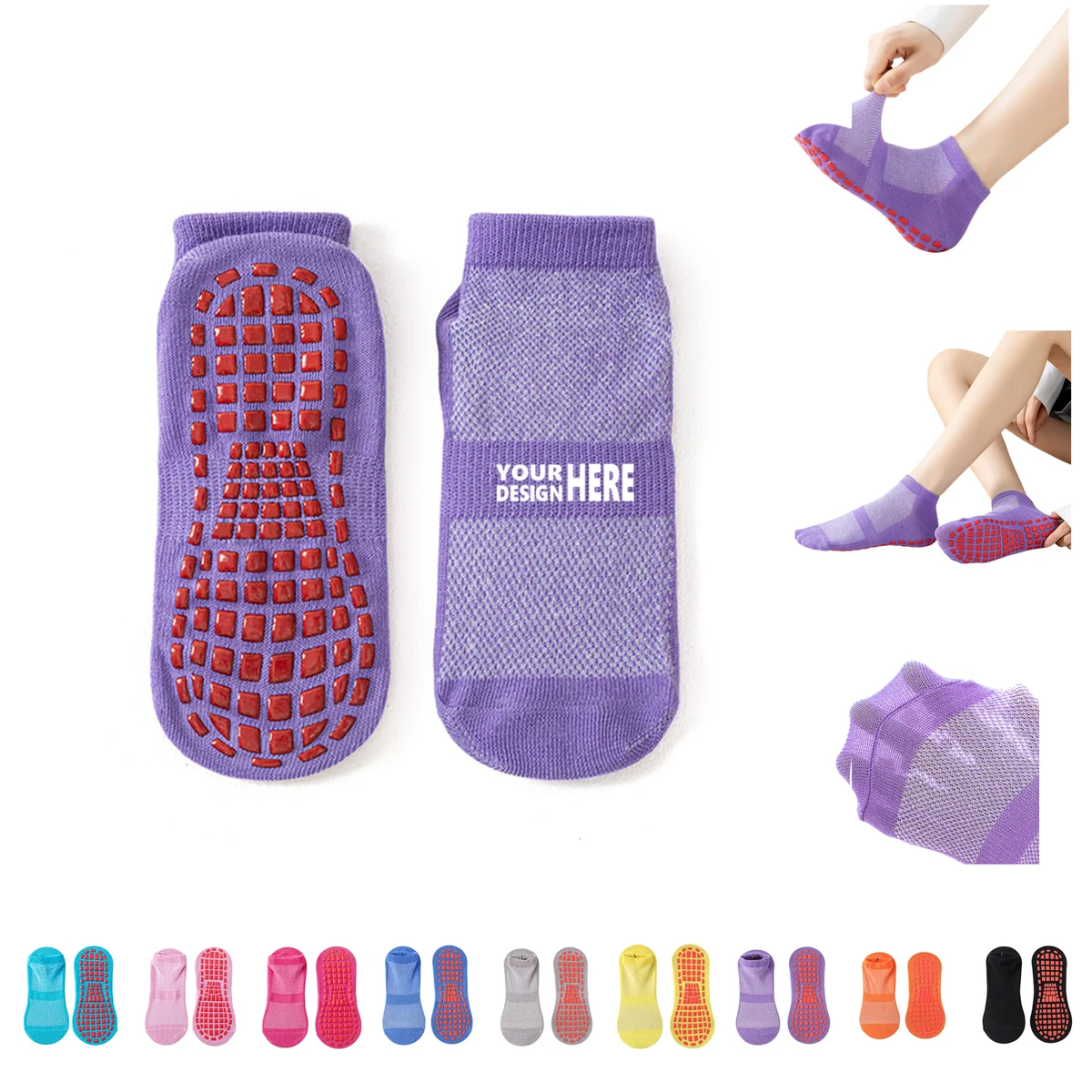 Multicolor Non Slip Yoga Pilates Grip Socks 1