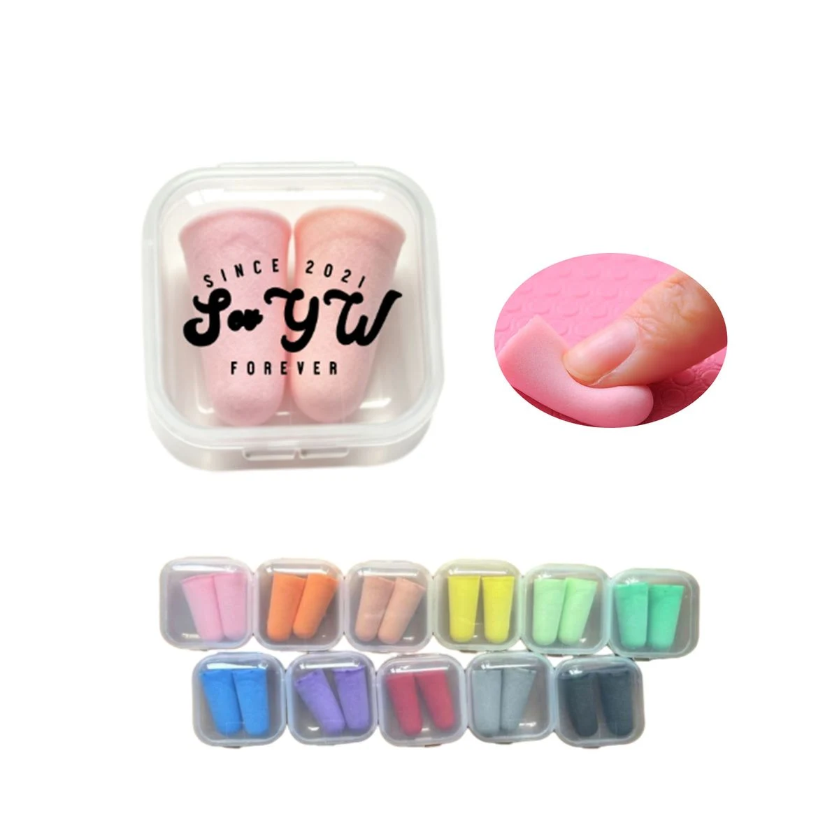 Soft Foam Earplug Storage Set with Plastic Container 1