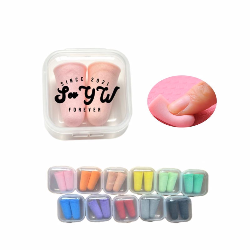 Soft Foam Earplug Storage Set with Plastic Container