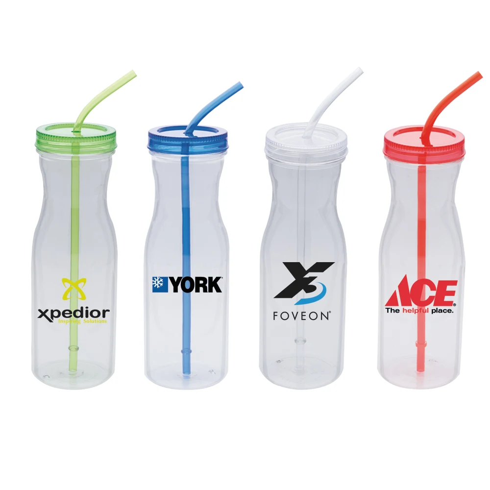 28 Oz. Carafe Shaped Tritan™ Bottle w/Lid & Straw 1