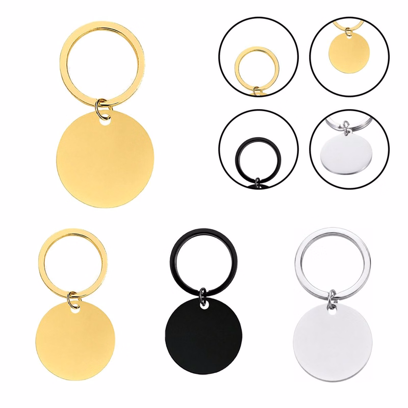 Round Stainless Disc Keychain