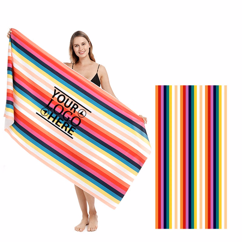 Full Color Printed Microfiber Rectangle Beach Towel