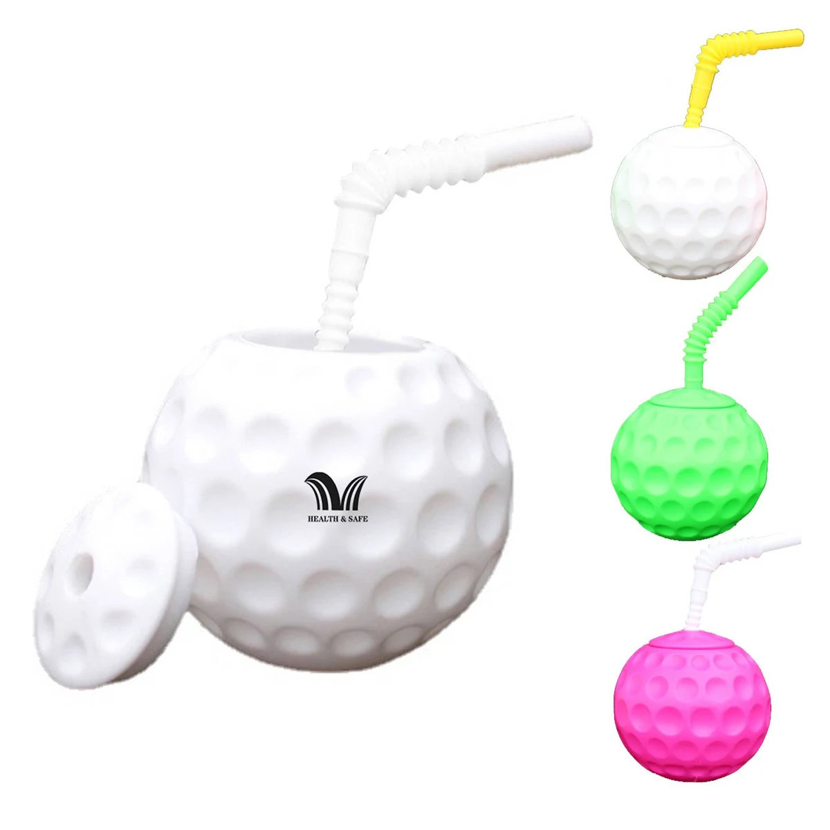 6.7OZ Golf Ball Cups with Lid and Straw 1