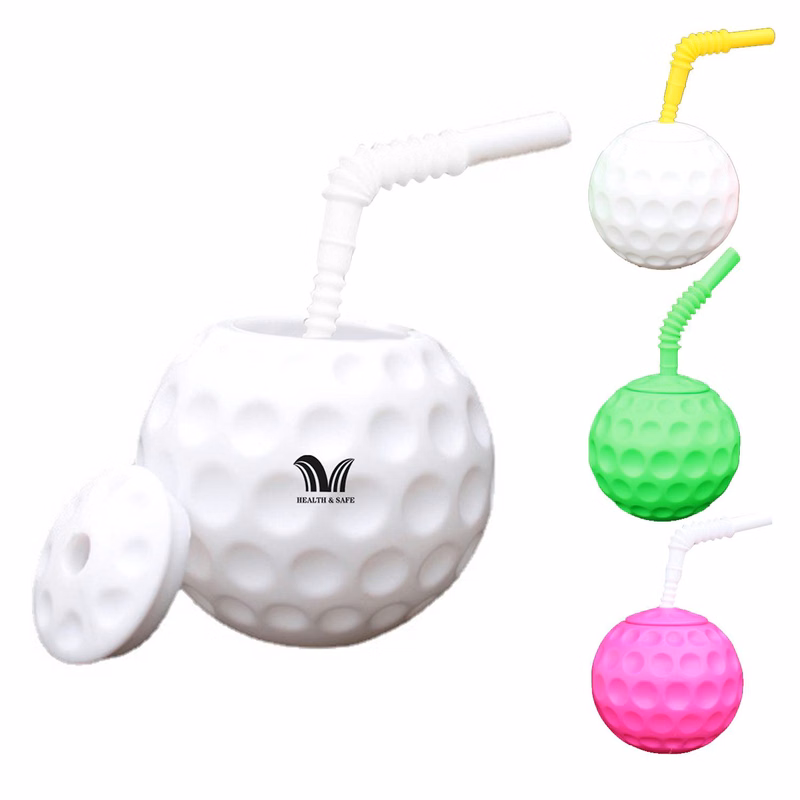 6.7OZ Golf Ball Cups with Lid and Straw