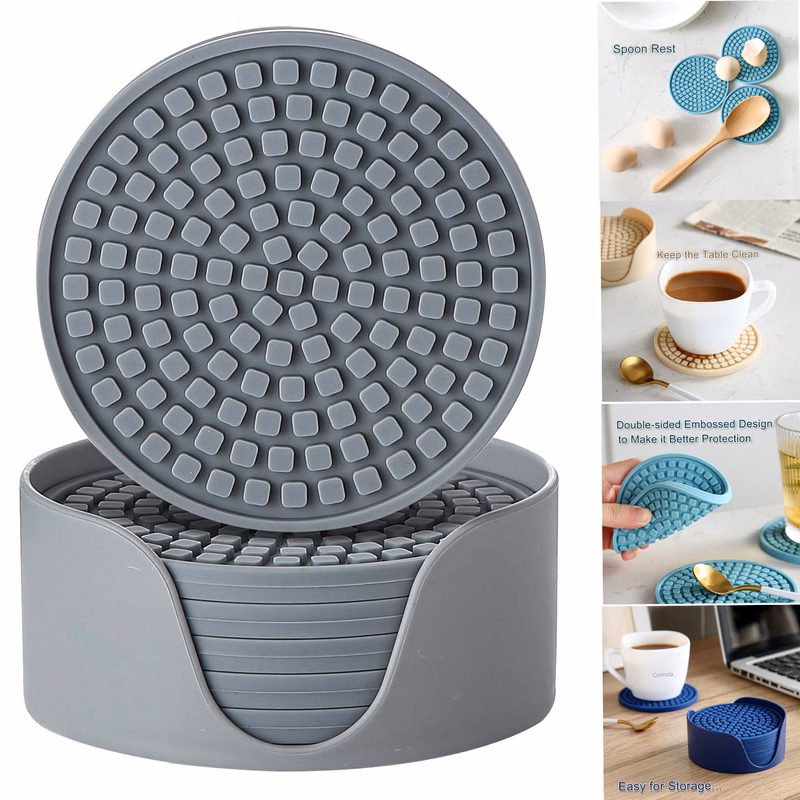 Silicone Drink Coasters with Holder