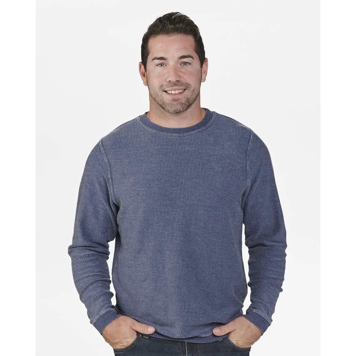 Unisex Corded Crewneck Sweatshirt - D02 1