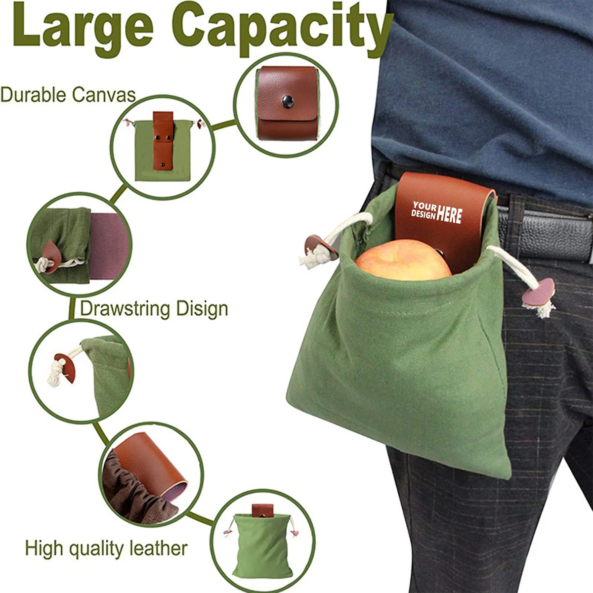 Multipurpose Canvas Waist Bag for Camping & Harvesting 1
