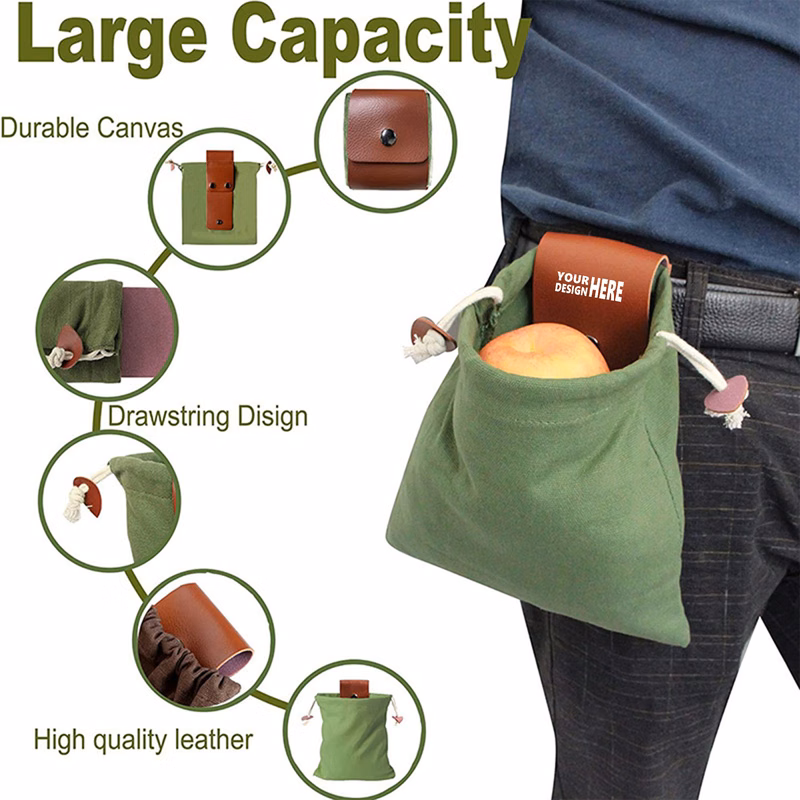 Multipurpose Canvas Waist Bag for Camping & Harvesting