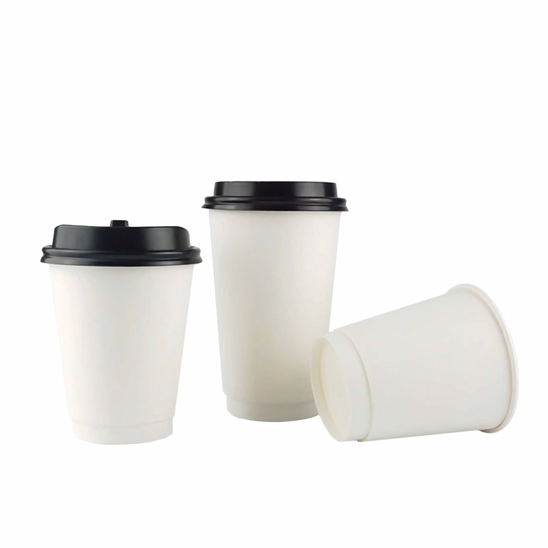 12 Oz Disposable Double-wall Paper Coffee Cup With Lids