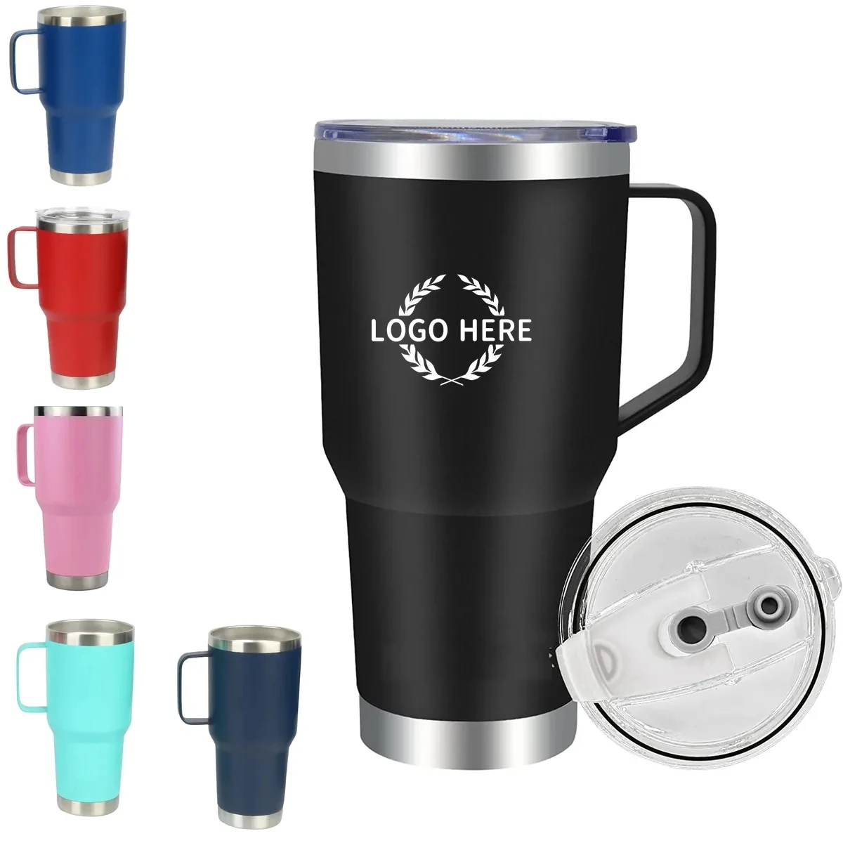 30oz Stainless Steel Coffee Tumbler with Handle 1