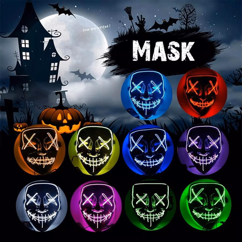 Halloween LED EL Light Up Scary Mask