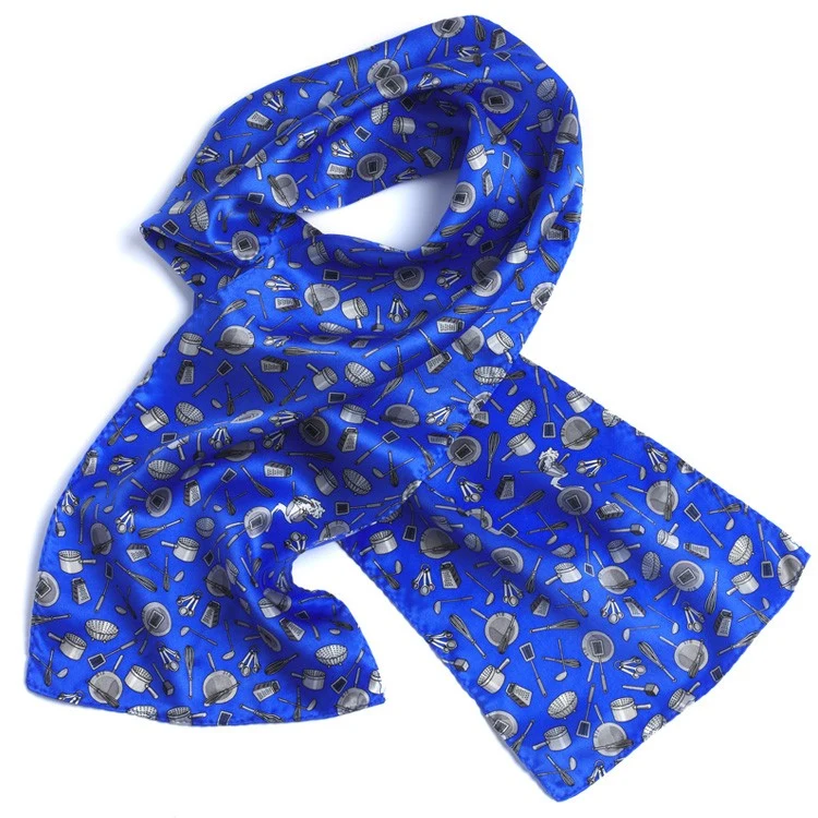 Utensil Pattern Silk Scarf - 8"x45" 1