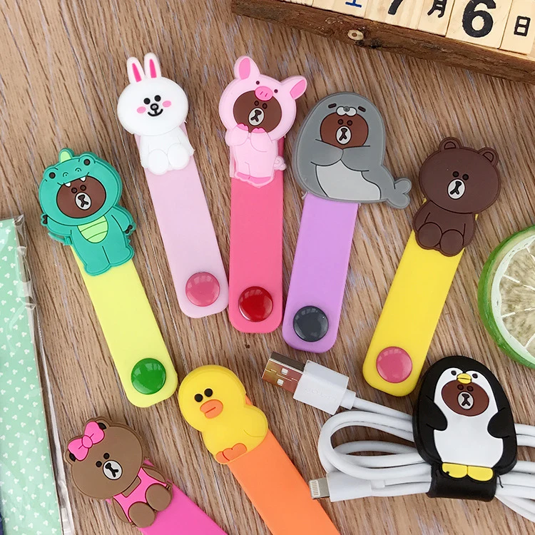 Cute Cartoon Animal Headphone Wire Ties,Fruit Shape Headphone Cord Winder, USB Cable Manager Keeper 1
