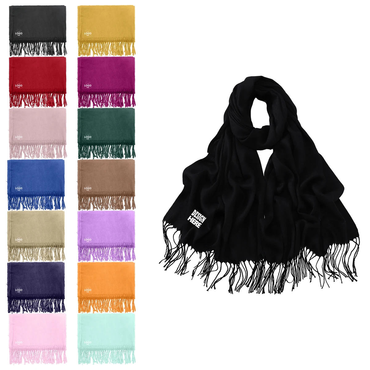 Long Solid Color Scarf 1