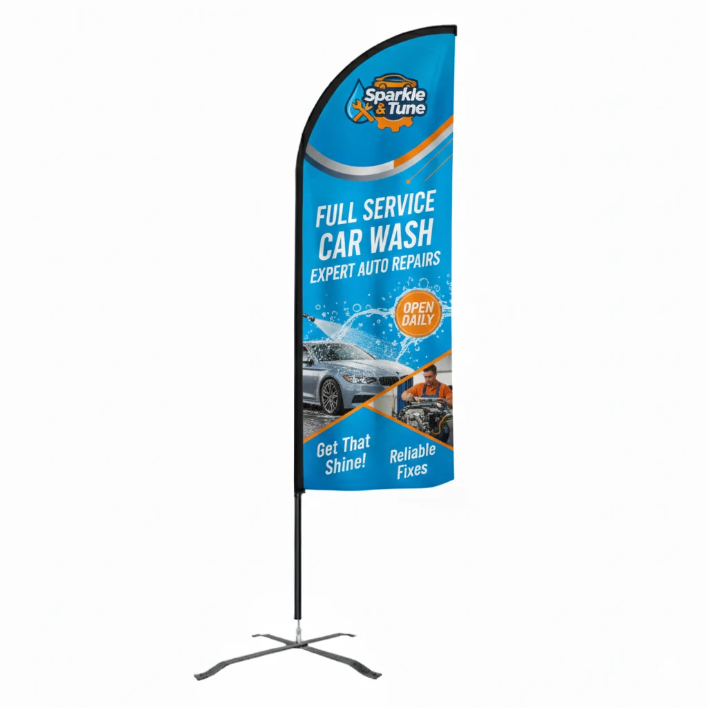 Flex Banner™ LX Feather Flag with Pole, Double-Sided 11' Outdoor Banner 1